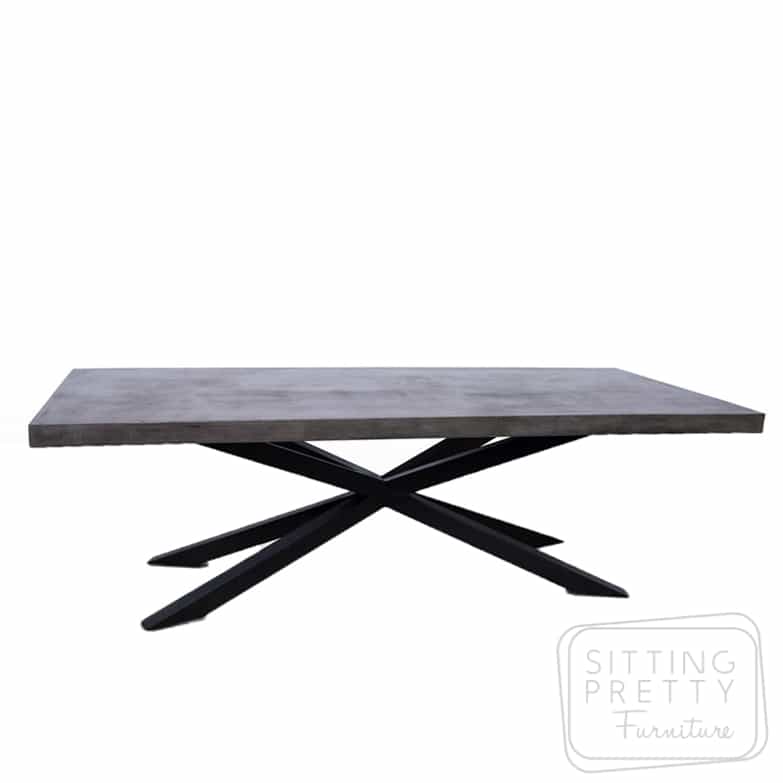 Hunter Concrete Table - Grey/Black - 240cm