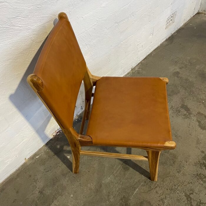 Teak Leather Dining Chair