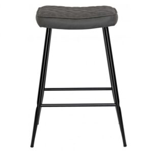 Upholstered backless charcoal stool