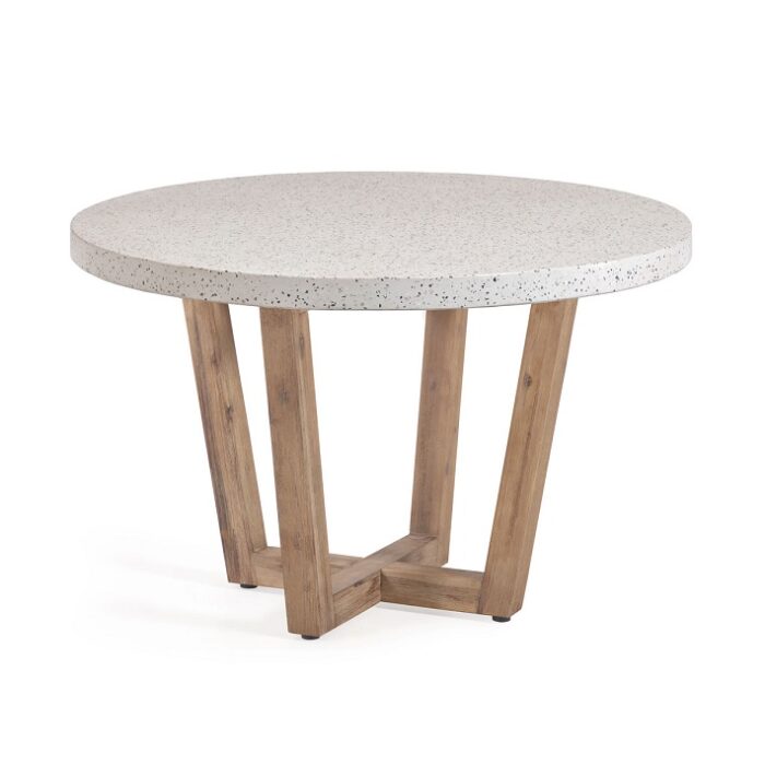 Round White Terrazzo Table