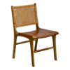 Rattan + Leather Dining Chair