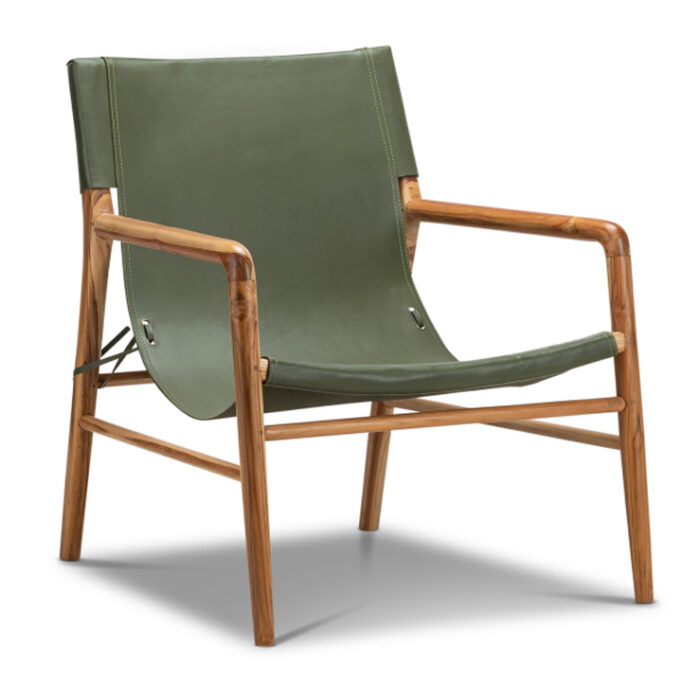 Green Leather Occasional Chair