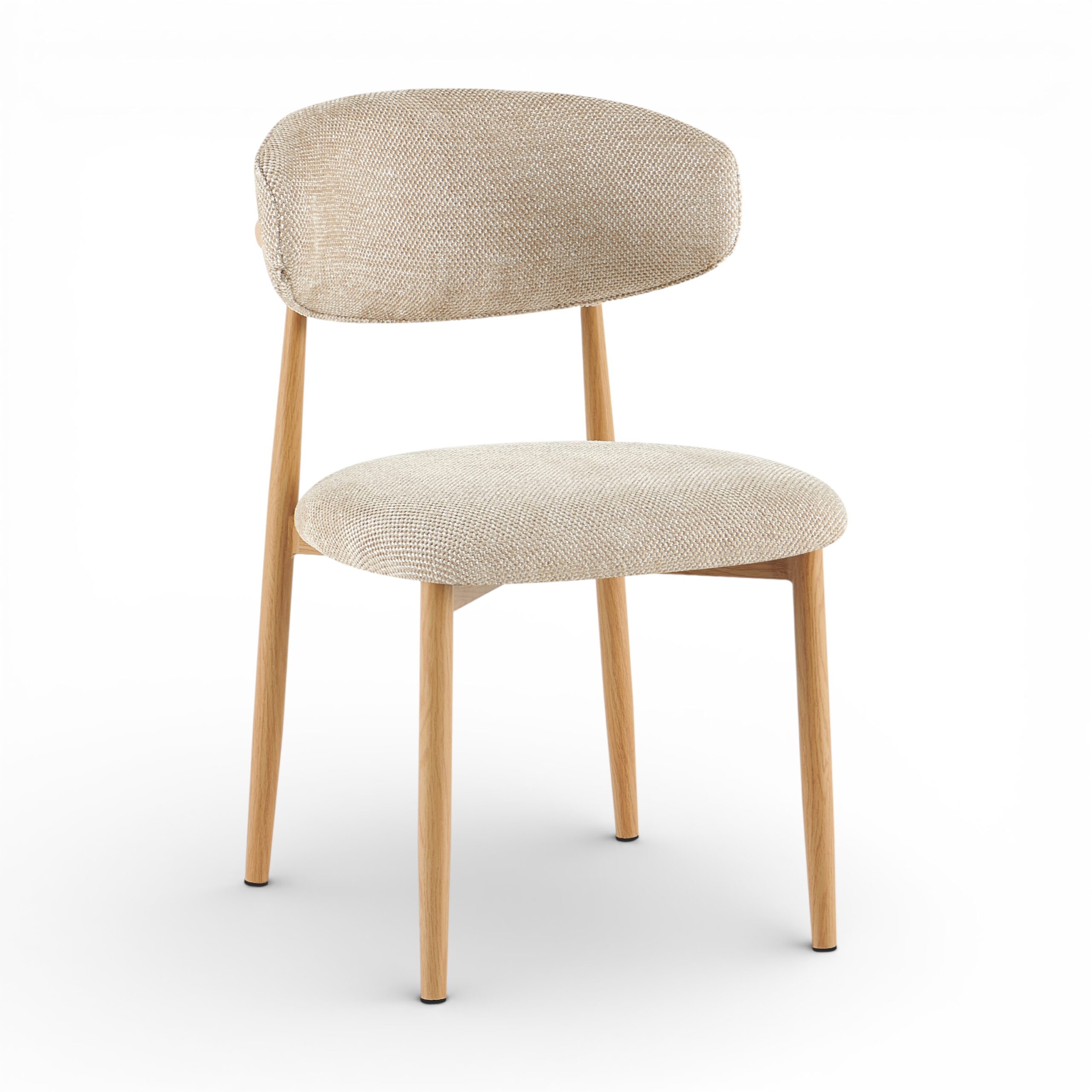 Noah Dining Chair - Beige Fabric/Oak Finish - DUE EARLY OCT